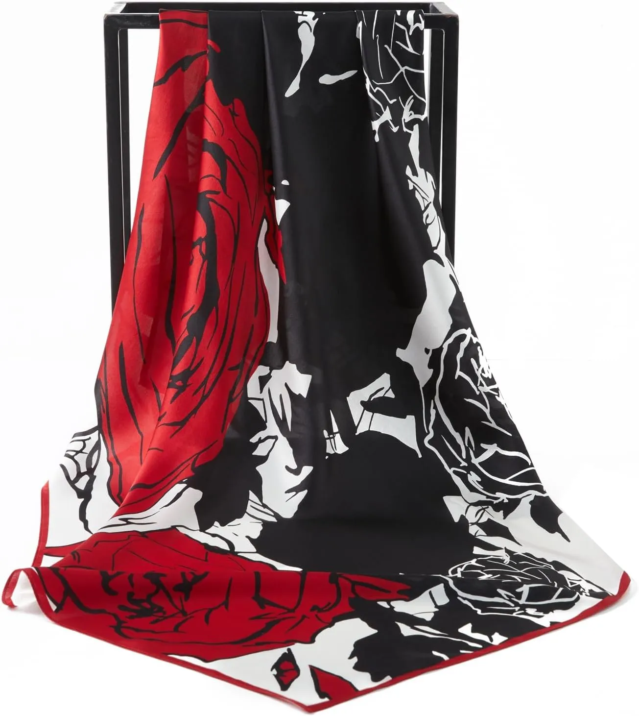 100% Mulberry Silk Head Scarf for Sleeping 35"x35" Square Silk Hair Scarf for Women Lightweight Bandana Large