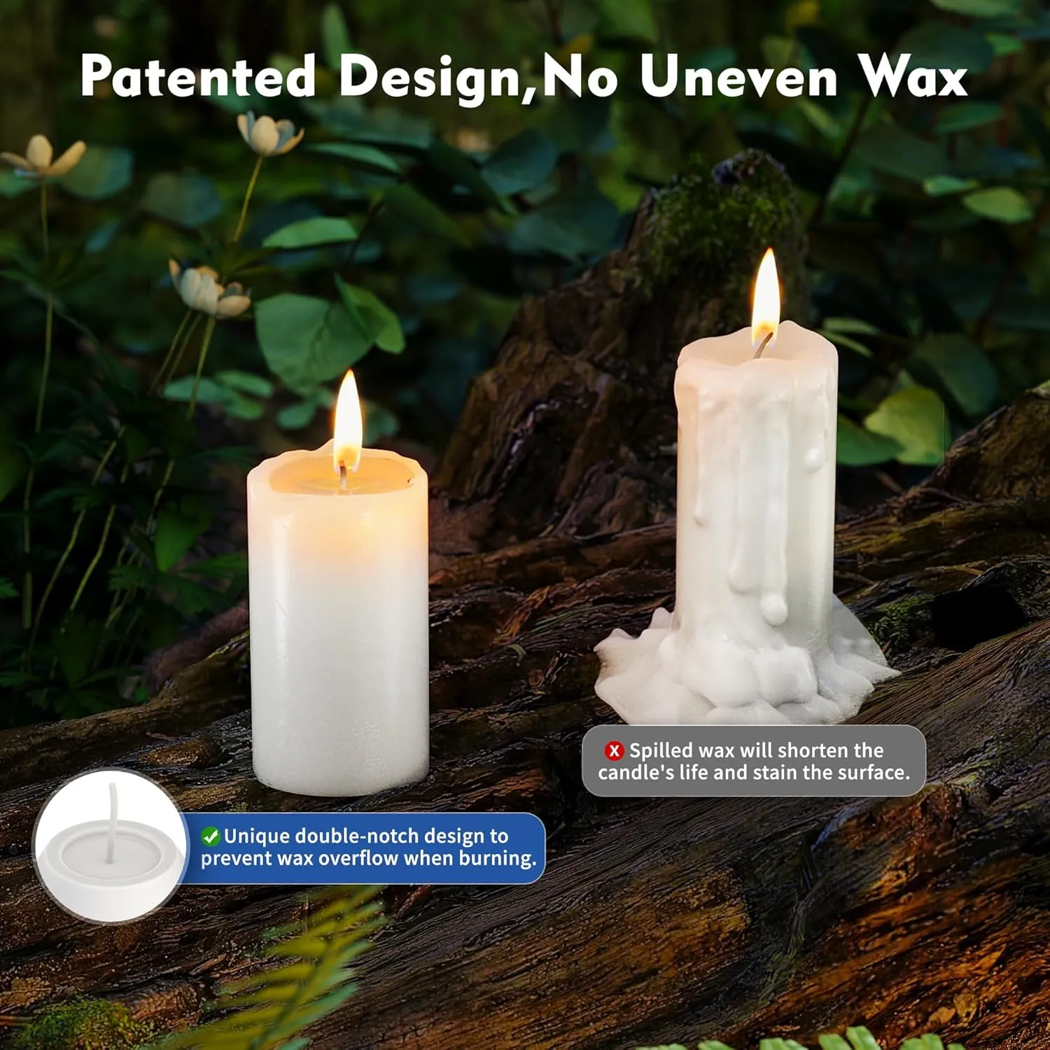 10Pack 15H  Emergency Candles Long Burning Survival [20H  Inside Candle Lanterns], 3 Unscented White Pillar Candle, Survival Candles for Power Outage, Camping, Hurricane