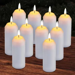 10Pack 15H  Emergency Candles Long Burning Survival [20H  Inside Candle Lanterns], 3 Unscented White Pillar Candle, Survival Candles for Power Outage, Camping, Hurricane