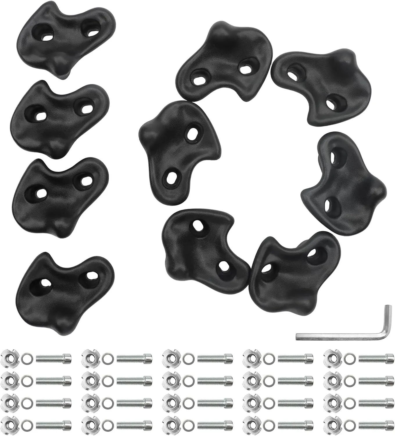 10PCS Rock Climbing Holds for Kids Climber,  Adult Rock Climbing Stones,Indoor and Outdoor Rock Wall Climbing Kit with Mounting Hardware for Playground PlaySet Building