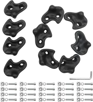 10PCS Rock Climbing Holds for Kids Climber,  Adult Rock Climbing Stones,Indoor and Outdoor Rock Wall Climbing Kit with Mounting Hardware for Playground PlaySet Building