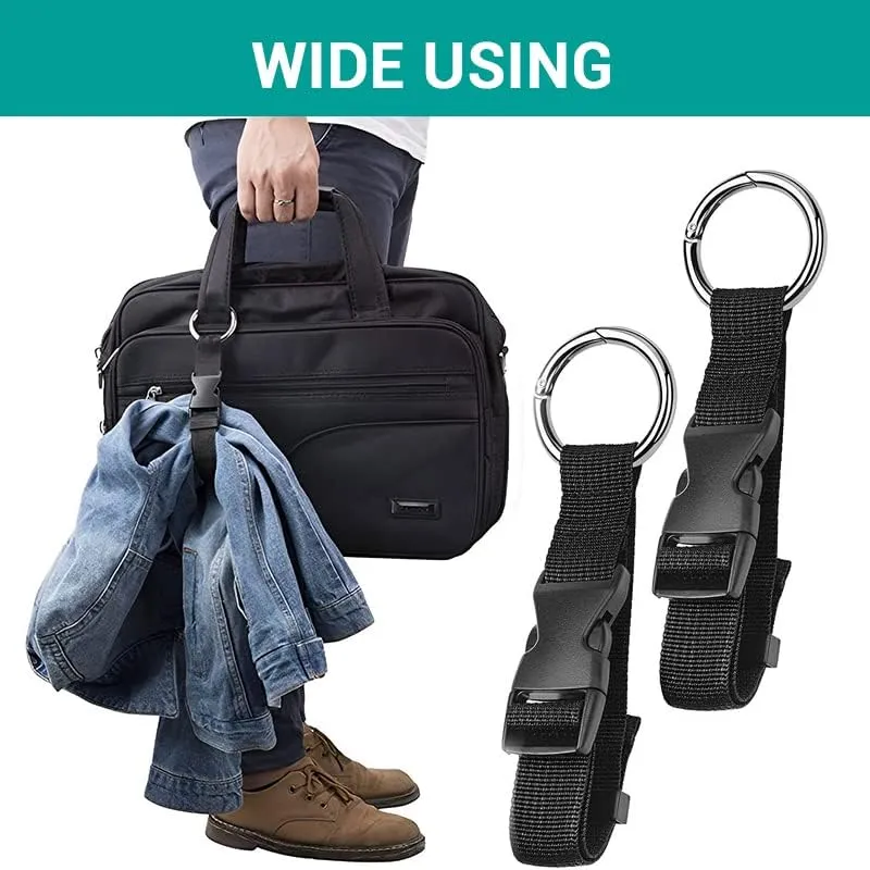 2 Pack Add a Bag Strap - Adjustable Suitcase Belt - Carry Your Extra Bags - Travel Attachment Travel Accessories for Connecting Your Luggage Jacket (Black)