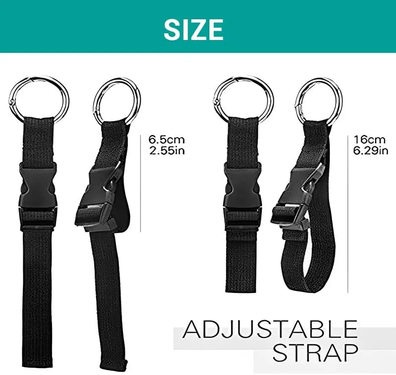 2 Pack Add a Bag Strap - Adjustable Suitcase Belt - Carry Your Extra Bags - Travel Attachment Travel Accessories for Connecting Your Luggage Jacket (Black)