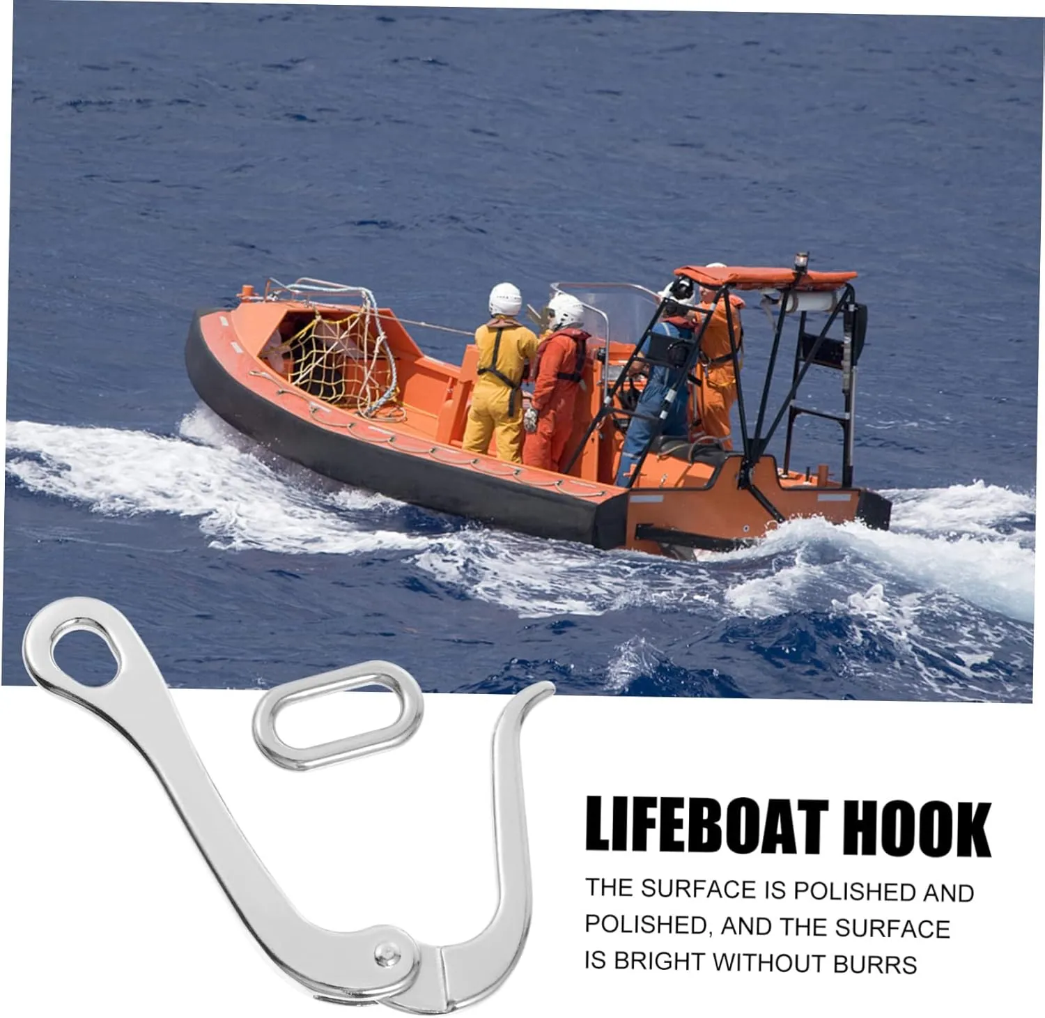 2 pcs Hook Hooks& Stainless Release Marine Link Rafts Portable Boat Pelican Quick with Eye Mm Premium Ship Life Lifeboat Steel