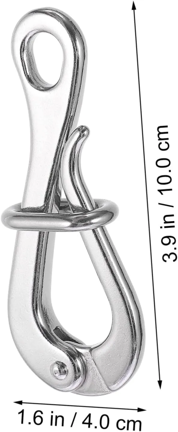 2 pcs Hook Hooks& Stainless Release Marine Link Rafts Portable Boat Pelican Quick with Eye Mm Premium Ship Life Lifeboat Steel
