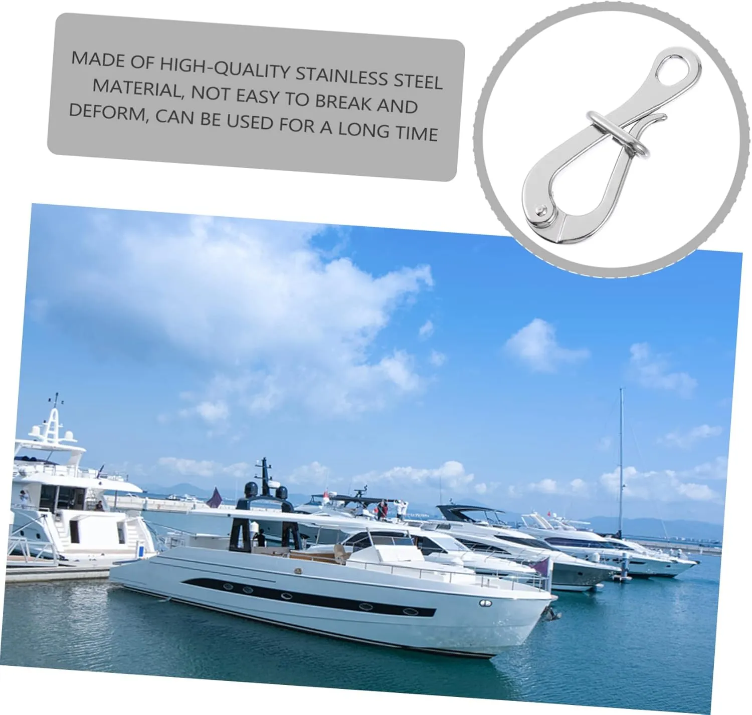 2 pcs Hook Hooks& Stainless Release Marine Link Rafts Portable Boat Pelican Quick with Eye Mm Premium Ship Life Lifeboat Steel