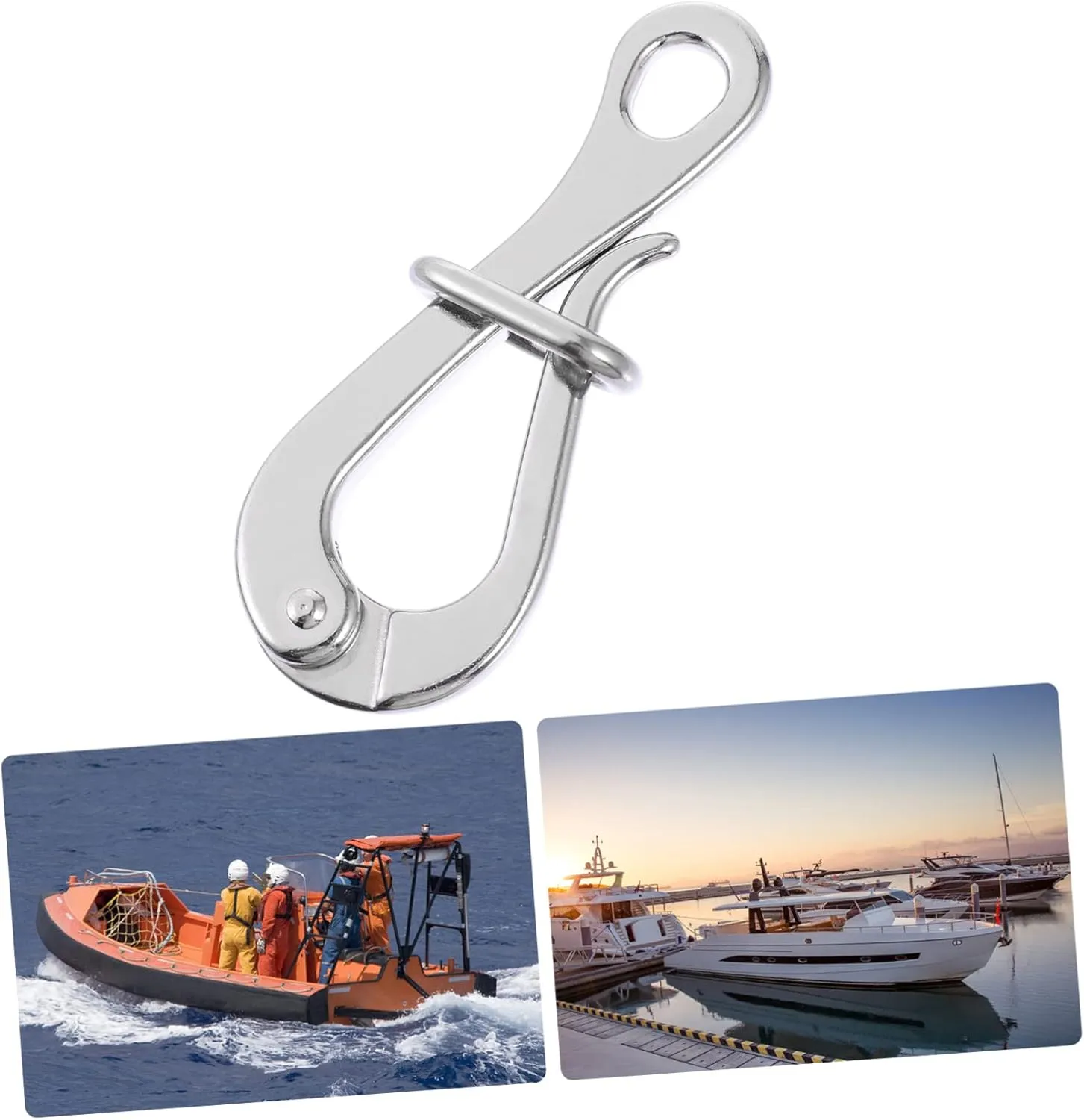 2 pcs Hook Hooks& Stainless Release Marine Link Rafts Portable Boat Pelican Quick with Eye Mm Premium Ship Life Lifeboat Steel