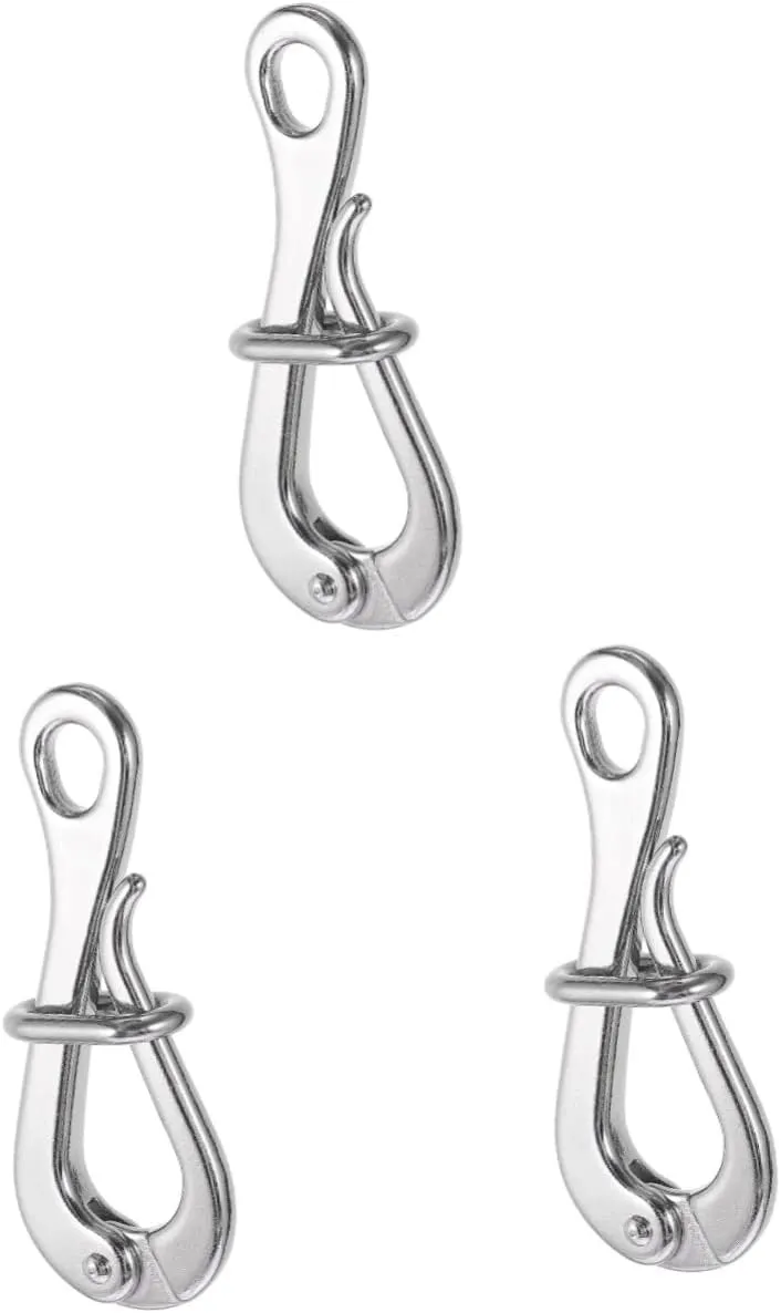 2 pcs Hook Hooks& Stainless Release Marine Link Rafts Portable Boat Pelican Quick with Eye Mm Premium Ship Life Lifeboat Steel