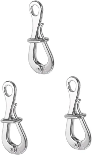 2 pcs Hook Hooks& Stainless Release Marine Link Rafts Portable Boat Pelican Quick with Eye Mm Premium Ship Life Lifeboat Steel