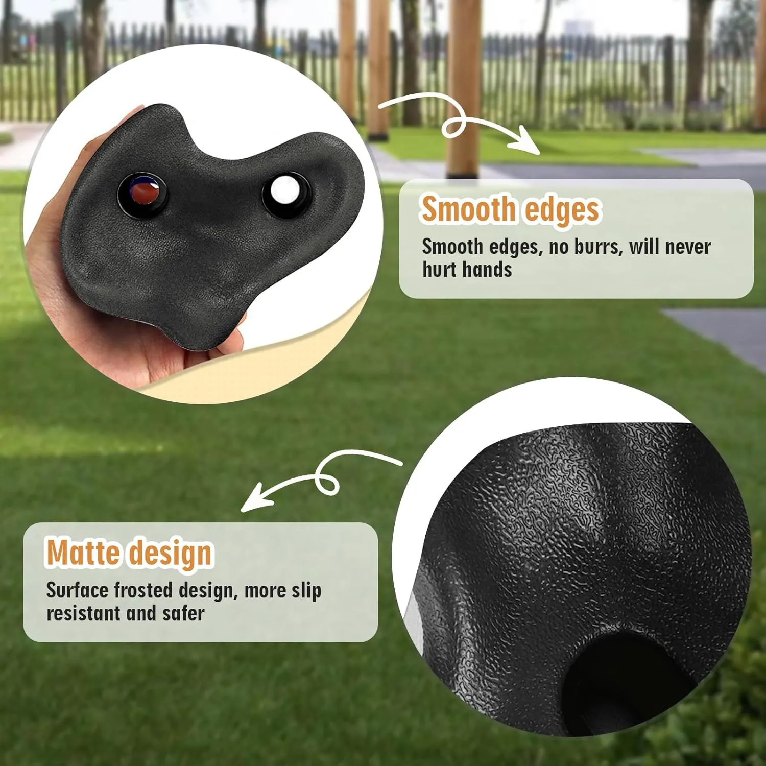 20 Pack Rock Climbing Holds Extra Large for Kids and Adults, Polyethylene Climbing Rocks with Mounting Hardware, DIY Indoor Outdoor Playground Backyard Park Play Set (Light Black)
