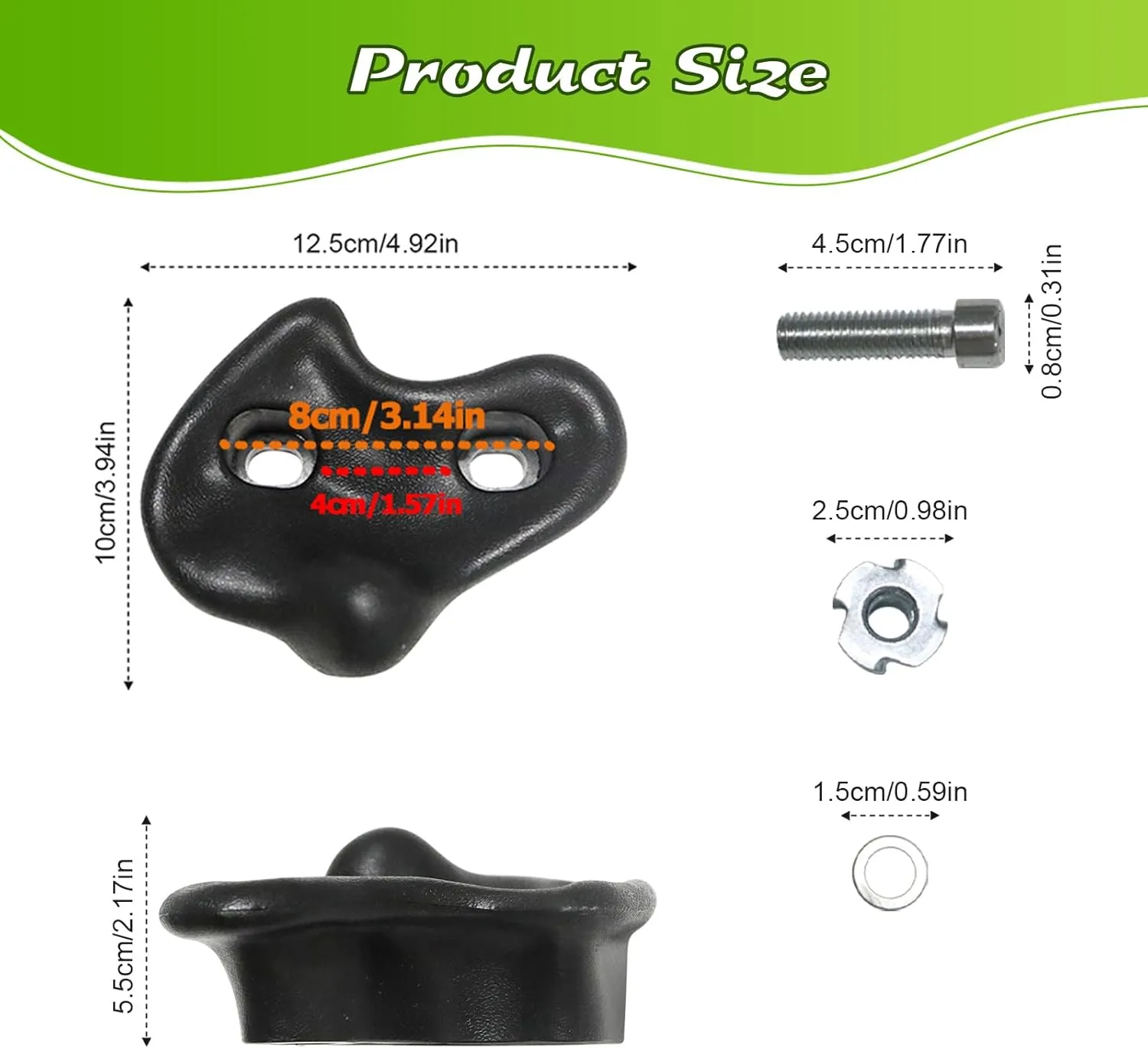 20 Pack Rock Climbing Holds Extra Large for Kids and Adults, Polyethylene Climbing Rocks with Mounting Hardware, DIY Indoor Outdoor Playground Backyard Park Play Set (Light Black)