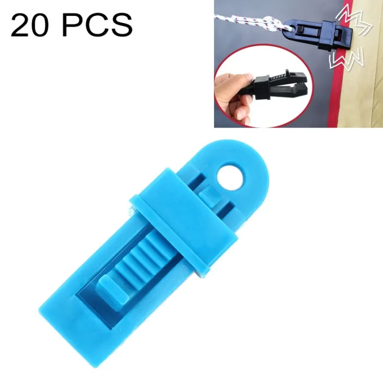 20 PCS Outdoor Tent Awnings Windproof Fixing Clip Multifunctional Wind Rope Buckle (Blue)