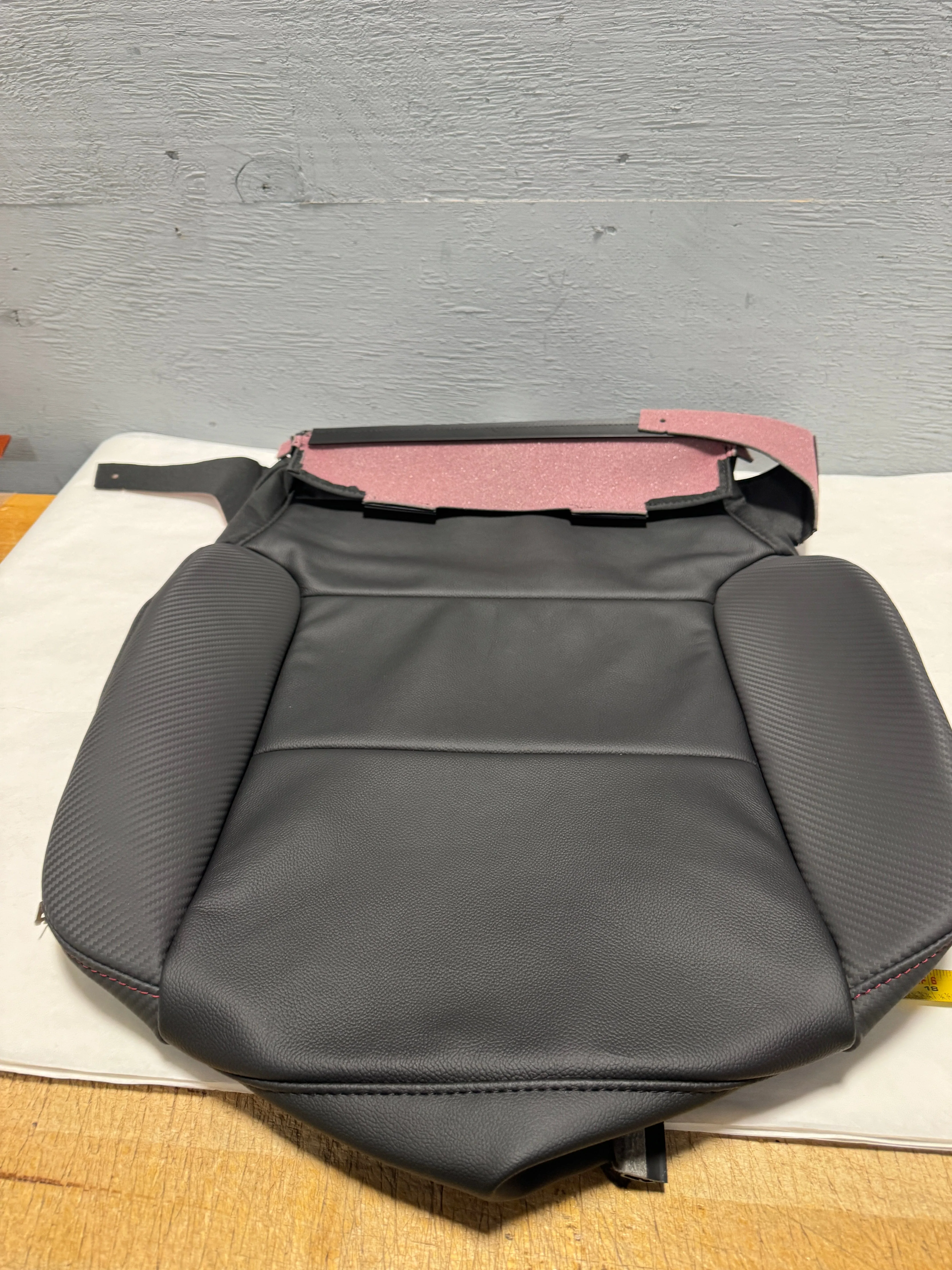 2014-2019 GMC Sierra All Terrain Black Leather Driver Side Seat Bottom Cushion Cover W/ Red Stitching OEM