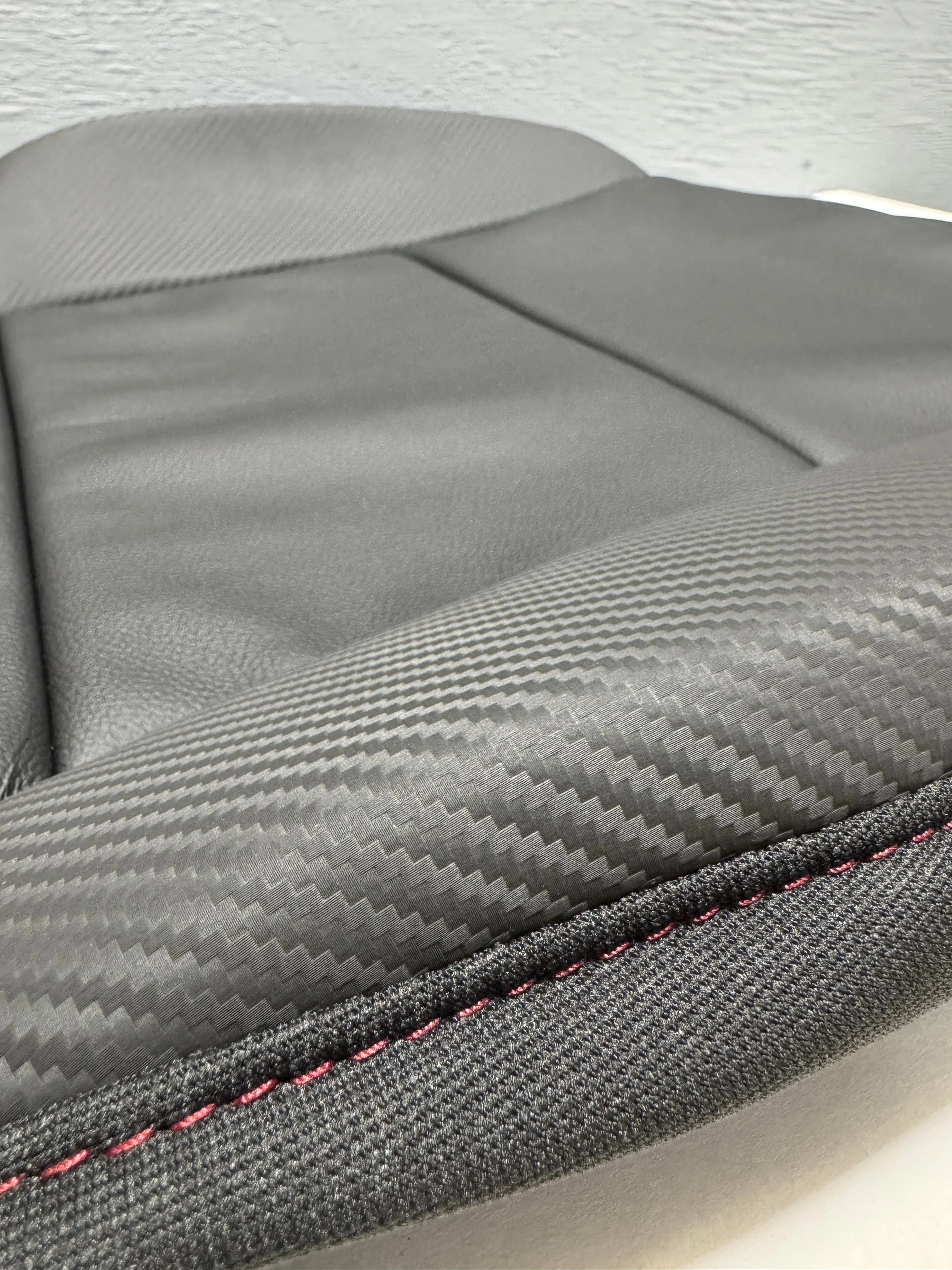 2014-2019 GMC Sierra All Terrain Black Leather Driver Side Seat Bottom Cushion Cover W/ Red Stitching OEM