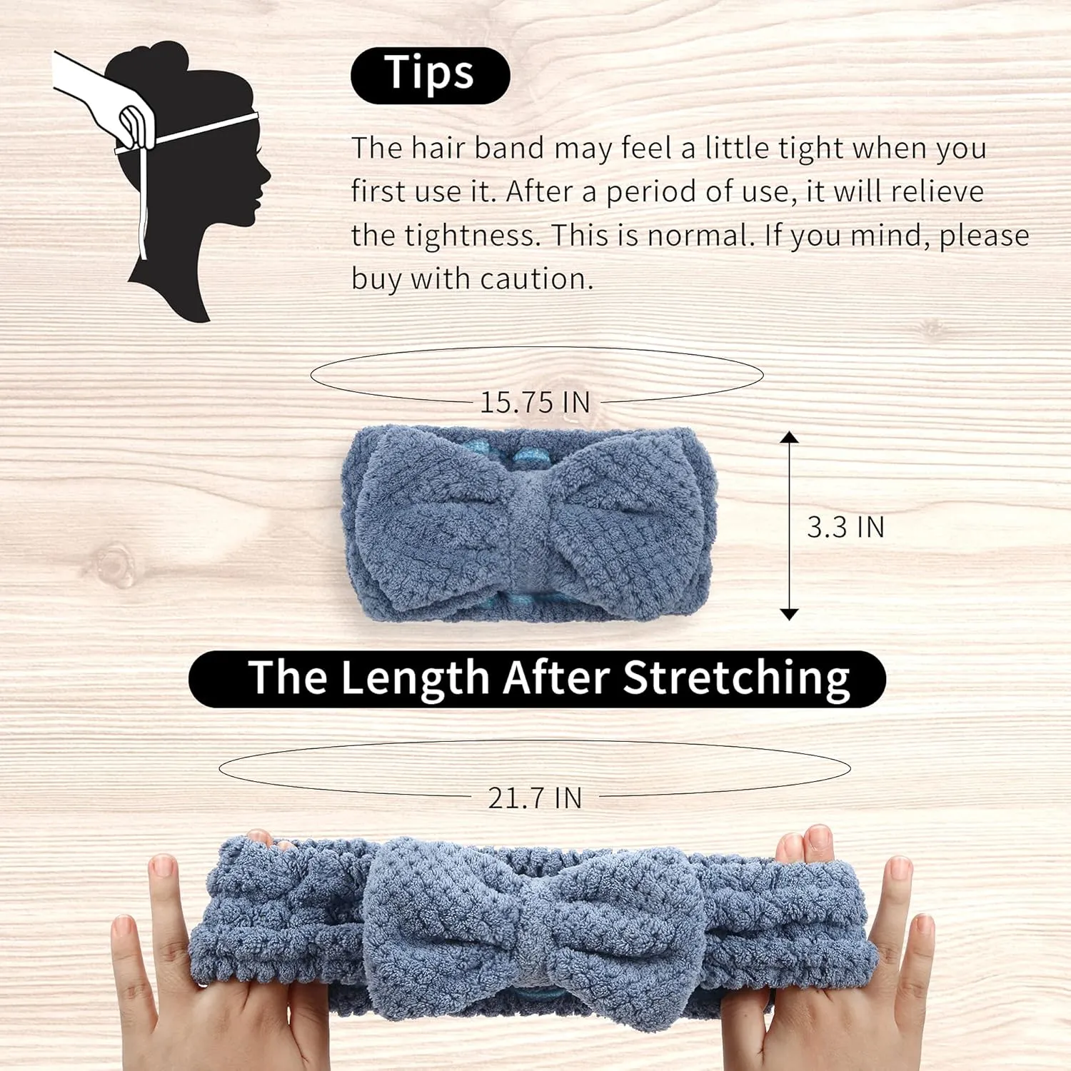 3 Pack Microfiber Bowtie Headbands for Women - Makeup, Skincare, Face Washing Headbands (White, Pink, Navy)