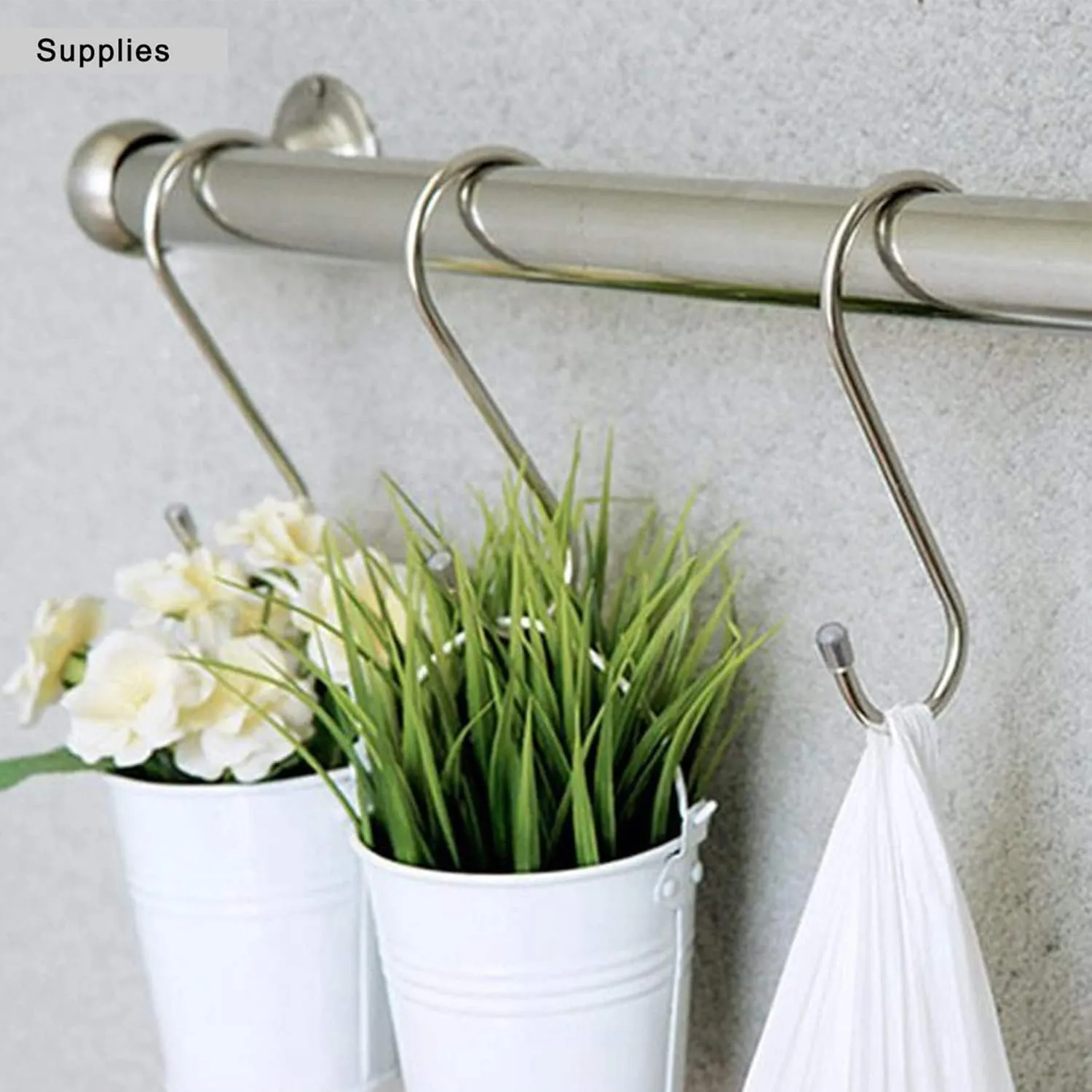 30 Pack 3.5 inch Heavy Duty S Hooks - Plants, Outdoor, Light, Cup, Large Hangers for Kitchen, Bathroom, Bedroom and Office (Black)