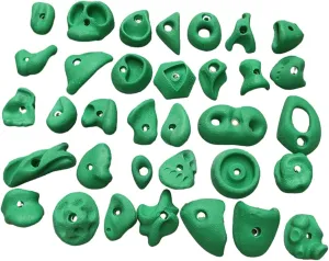 35pcs Rock Climbing Holds - Red Green Orange White, Heavy Duty Outdoor Waterproof Climbing Grips, Building Large Climbing Walls for Kids (Color : Green 35pcs, Size : Wall Installation)