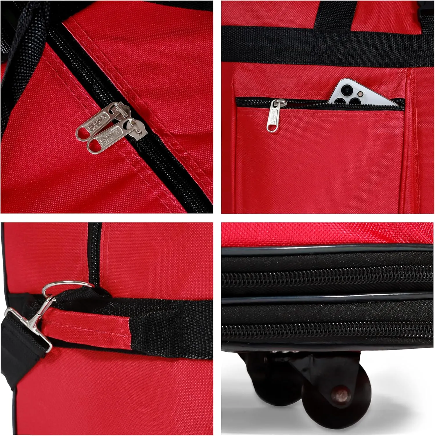 40"" Navy Blue Large Expandable Rolling 6 Wheeled Duffel Bag Spinner Suitcase Luggage (Red), BLK1PK40