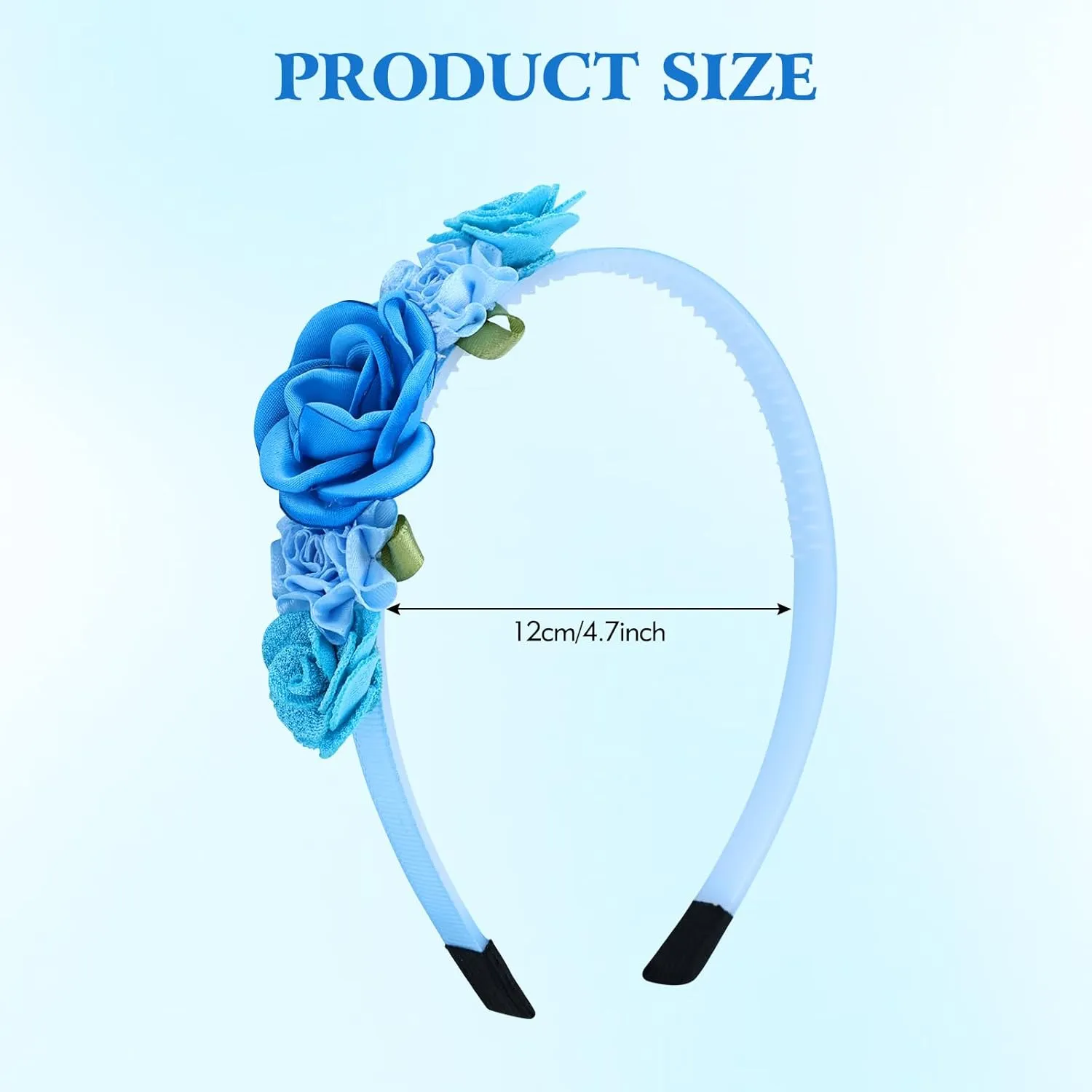 5 Pieces Ivory Blue Plastic Flower Headbands Floral Hair Bands Hoops Accessories for Baby Girls Toddlers Kids Teens