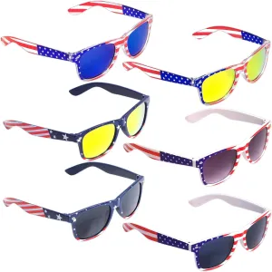 6 Packs of American Flag Sunglasses, 4th of July Decorations, Patriotic Party Favors, Memorial Day Decor, 4th of July Accessories for Independence Day