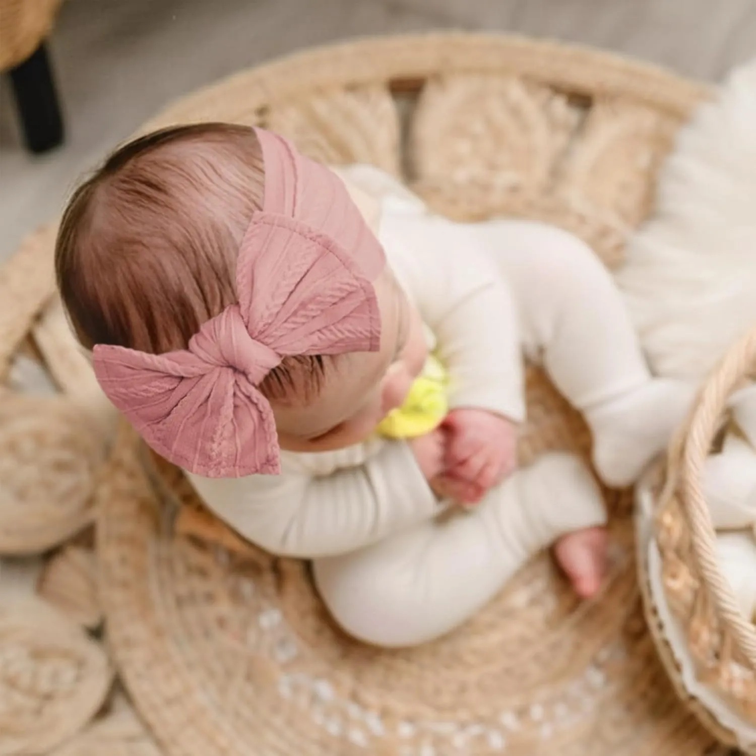 6PCS Baby Headbands, Girls Headbands with Bows, Soft Stretchy Nylon Hair Bands Hair Accessories for Newborn Infant Toddler