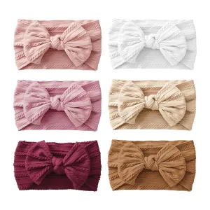 6PCS Baby Headbands, Girls Headbands with Bows, Soft Stretchy Nylon Hair Bands Hair Accessories for Newborn Infant Toddler