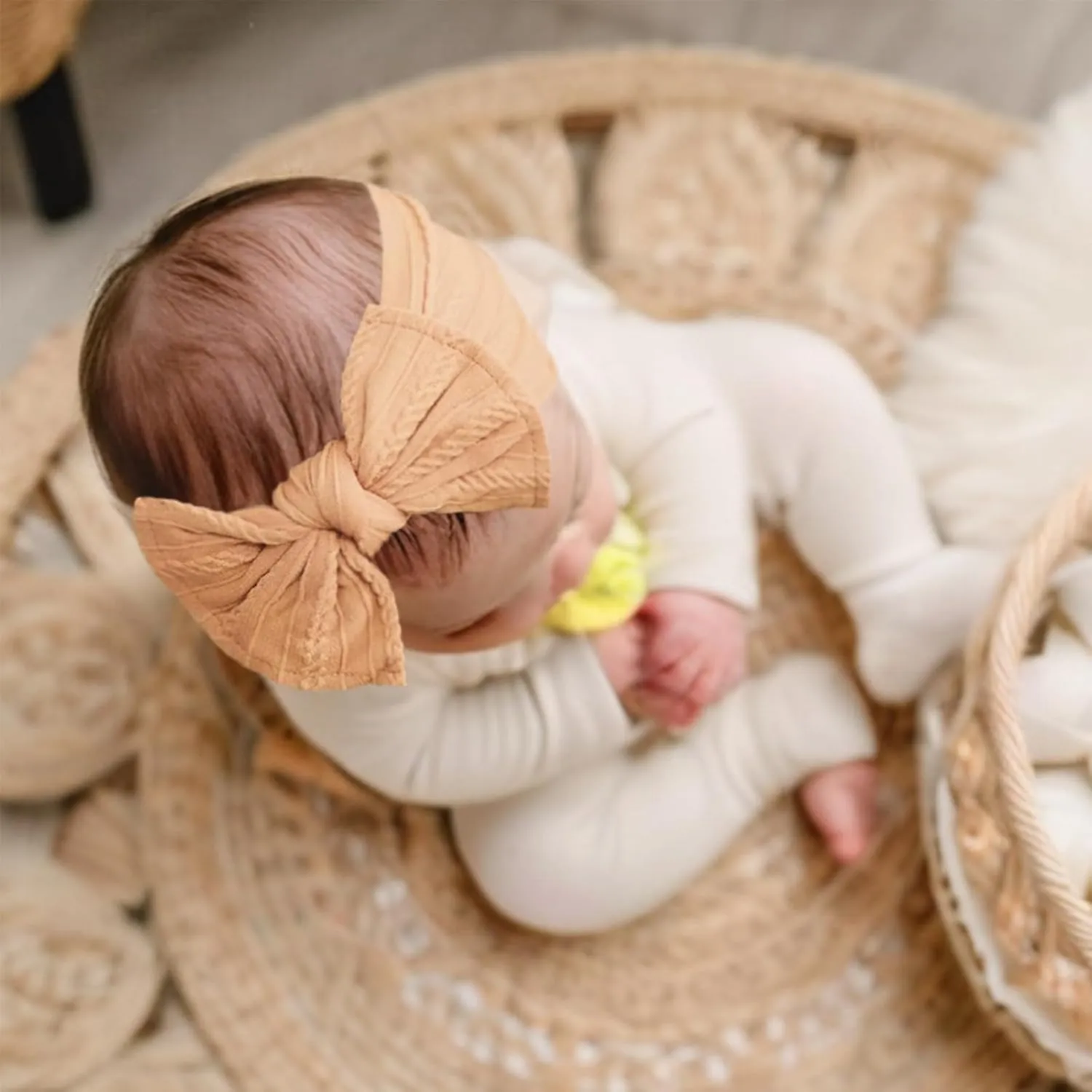 6PCS Baby Headbands, Girls Headbands with Bows, Soft Stretchy Nylon Hair Bands Hair Accessories for Newborn Infant Toddler