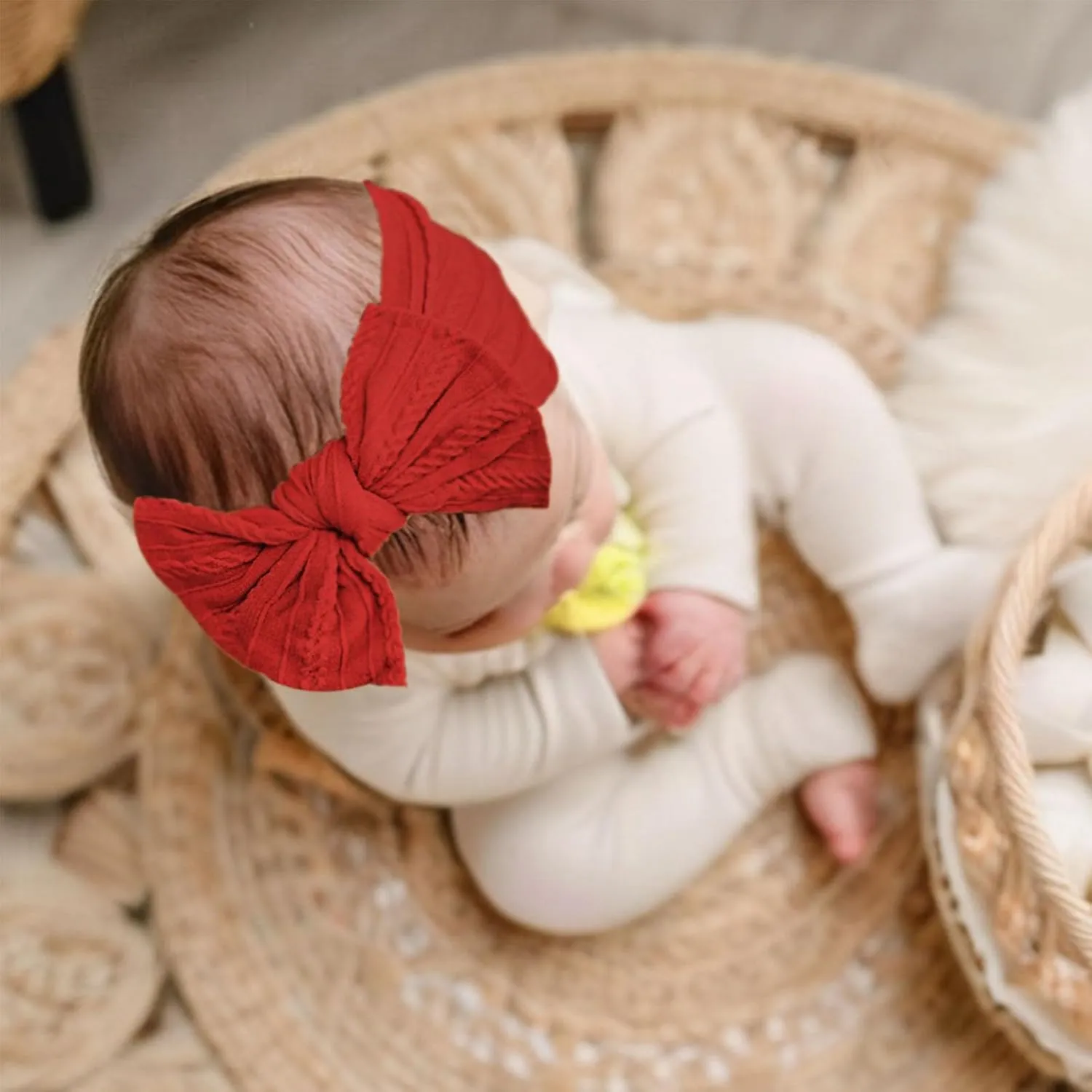 6PCS Baby Headbands, Girls Headbands with Bows, Soft Stretchy Nylon Hair Bands Hair Accessories for Newborn Infant Toddler