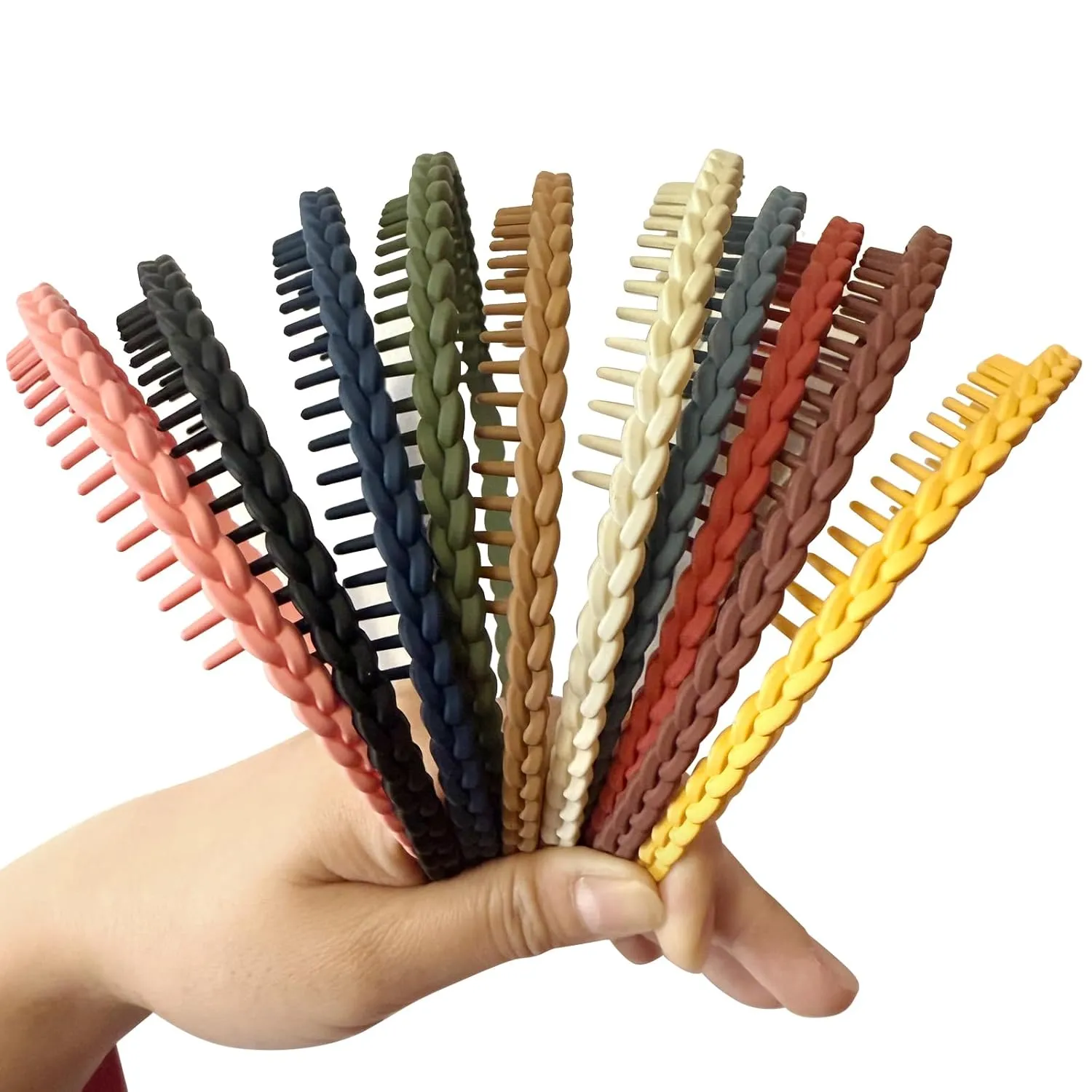 7mm Thin Headbands For Women,10 PCS Colorful Fashion Effortless Plastic Headbands with Teeth No Slip Comb for Women Men Teen Girls