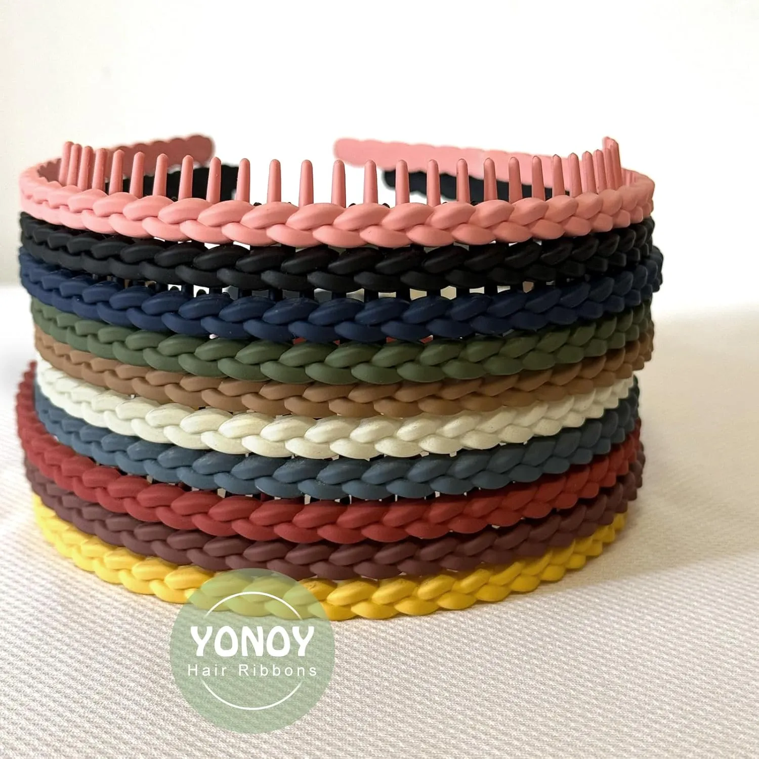 7mm Thin Headbands For Women,10 PCS Colorful Fashion Effortless Plastic Headbands with Teeth No Slip Comb for Women Men Teen Girls