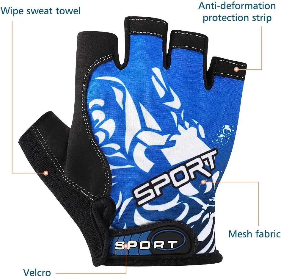 Accmor Cycling Gloves for Women Men, Half Finger Bike Gloves, Road Bicycle Gloves, Shock-Absorbing Anti-Slip Breathable Motorcycle Mountain Bike Gloves for Men Women Adults