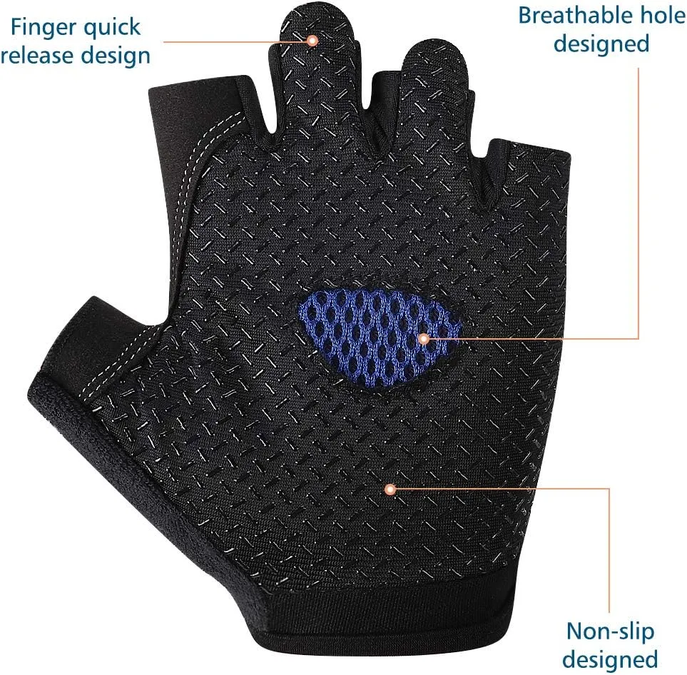 Accmor Cycling Gloves for Women Men, Half Finger Bike Gloves, Road Bicycle Gloves, Shock-Absorbing Anti-Slip Breathable Motorcycle Mountain Bike Gloves for Men Women Adults