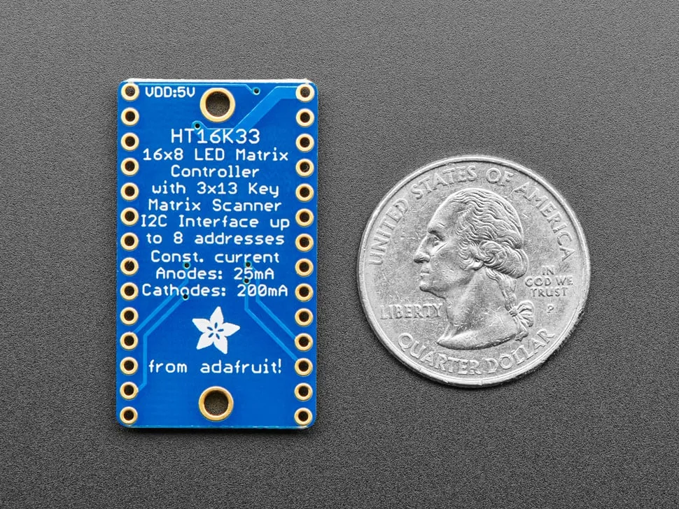 Adafruit 16x8 LED Matrix Driver Backpack -  HT16K33 Breakout