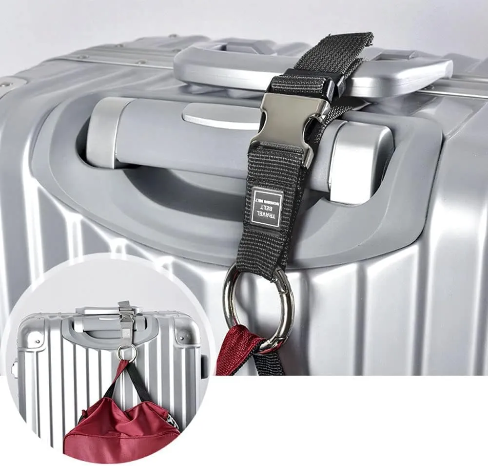 Add-A-Bag Luggage Strap Jacket Gripper, Luggage Straps Baggage Suitcase Belts Travel Accessories - Make Your Hands Free, Easy to Carry Your Extra Bags, Black