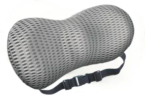 AgoKud Lumbar Support Pillow, Back Pillow for Office Chair and Car Seat, Memory Foam Back Support Pillow for Lower Back Pain Relief, Adjustable Lumbar Pillow for Sleeping, Rest (Grey)