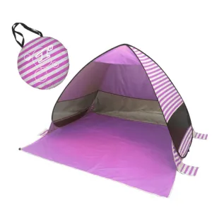 Automatic Instant Pop Up Tent Potable Beach Tent,Size:, Color: Pink Stripe