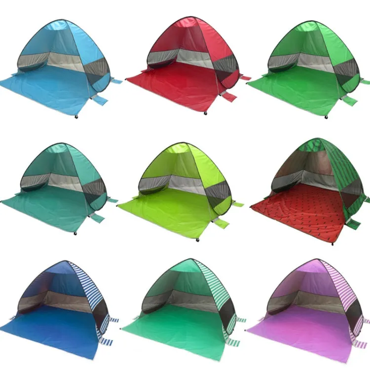 Automatic Instant Pop Up Tent Potable Beach Tent,Size:, Color: Pink Stripe
