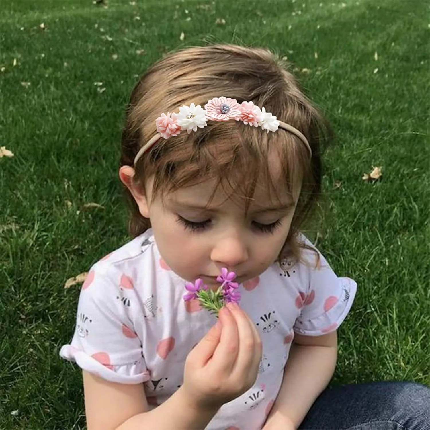 Baby Girl Headbands Nylon Flower Elastic Hairbands 3pcs Hair Accessories Gift for Newborn Infant Toddlers (17A#)