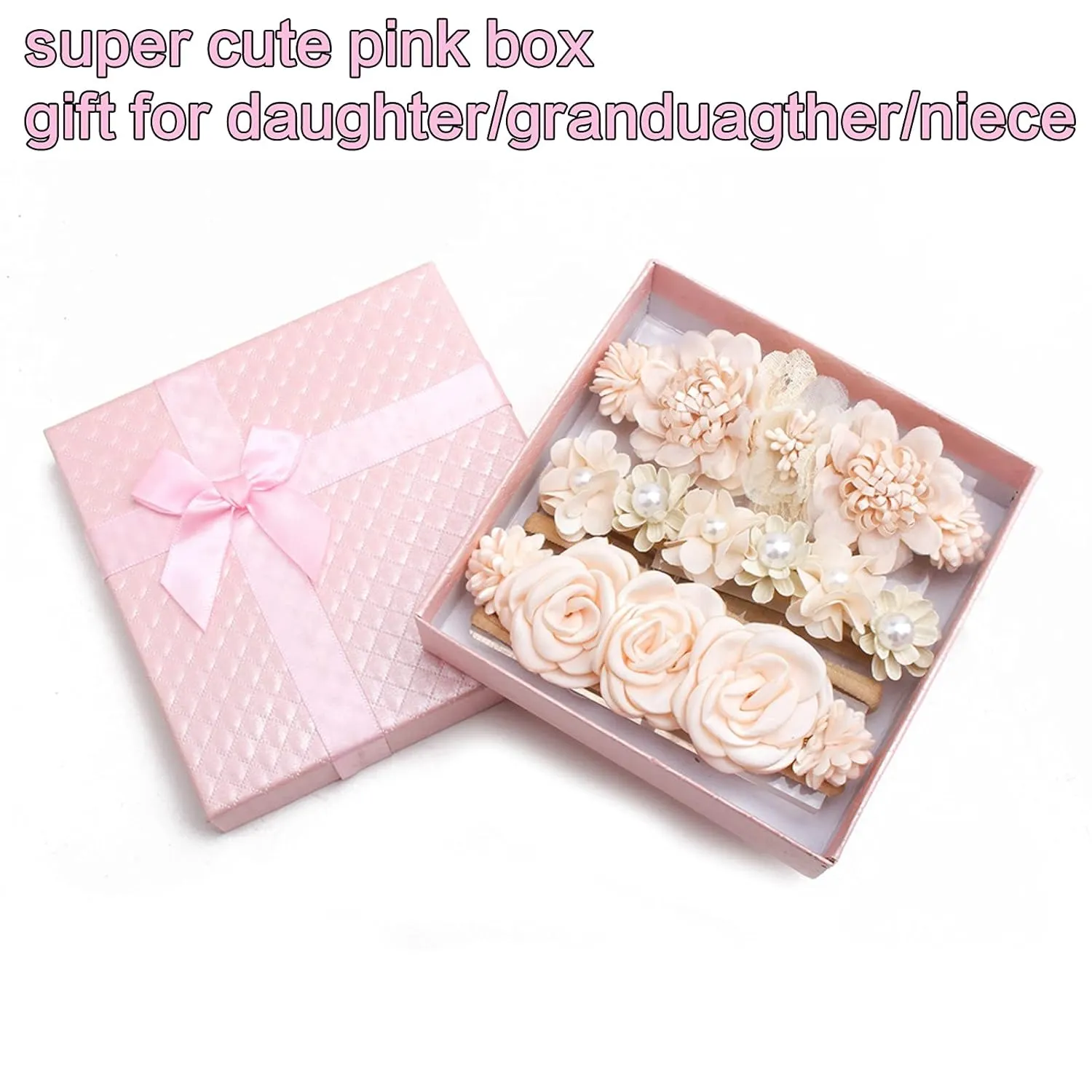 Baby Girl Headbands Nylon Flower Elastic Hairbands 3pcs Hair Accessories Gift for Newborn Infant Toddlers (19A#)
