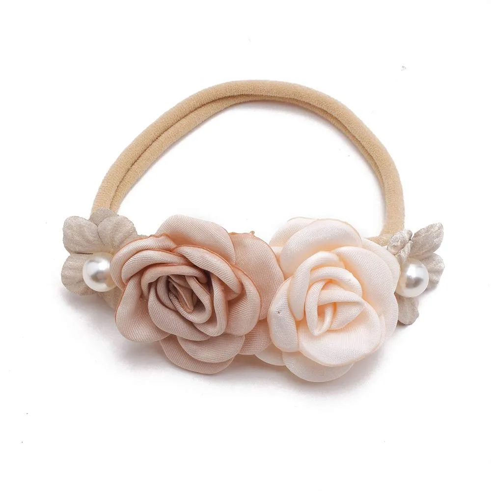 Baby Girl Headbands Nylon Flower Elastic Hairbands 6pcs Hair Accessories Gift for Newborn Infant Toddlers