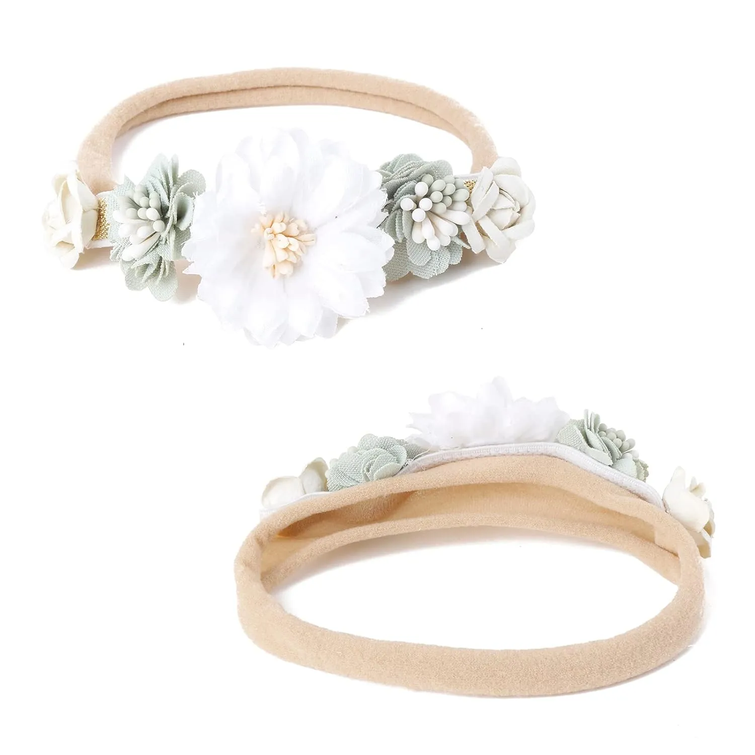 Baby Girl Headbands Nylon Flower Elastic Hairbands 6pcs Hair Accessories Gift for Newborn Infant Toddlers