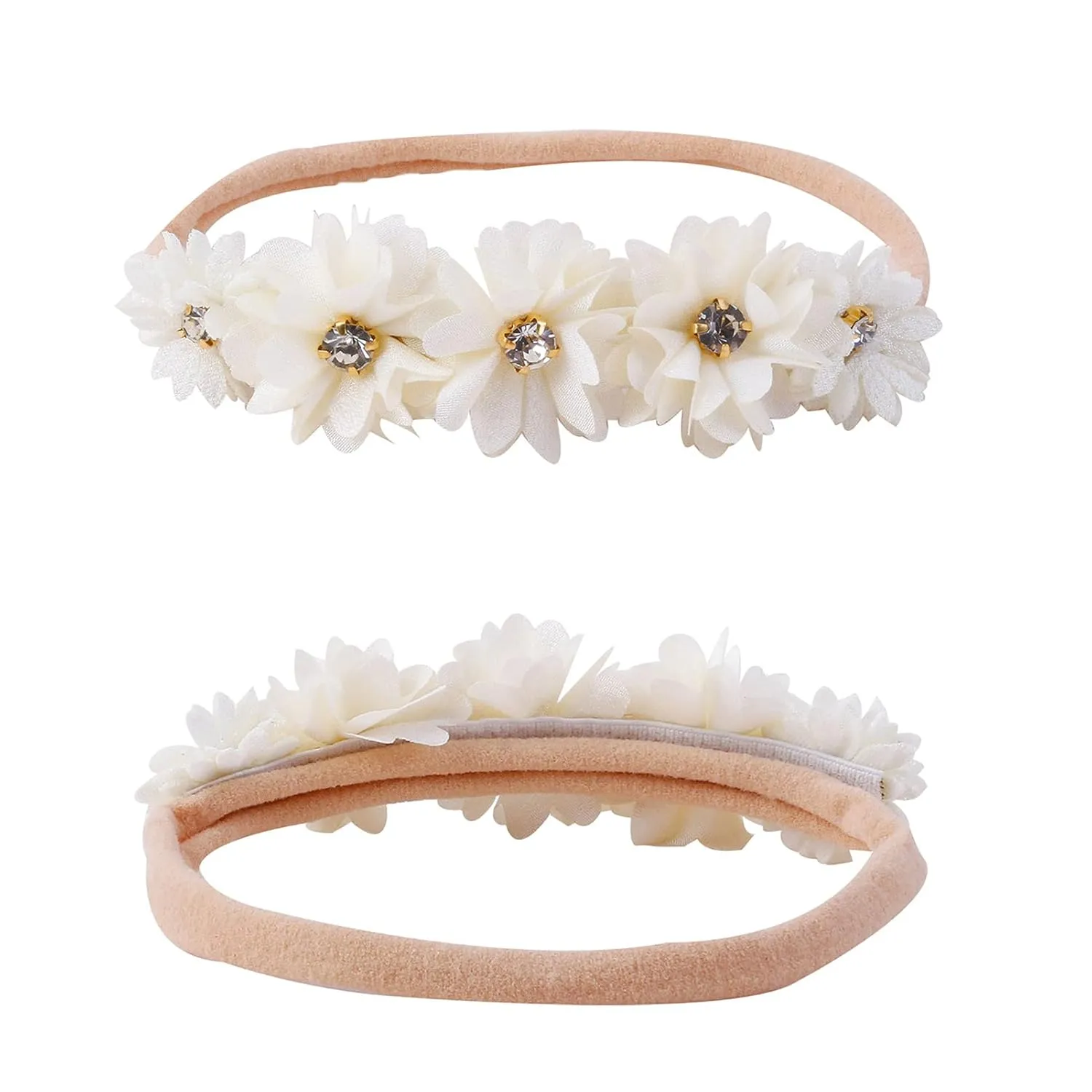Baby Girl Headbands Nylon Flower Elastic Hairbands 6pcs Hair Accessories Gift for Newborn Infant Toddlers