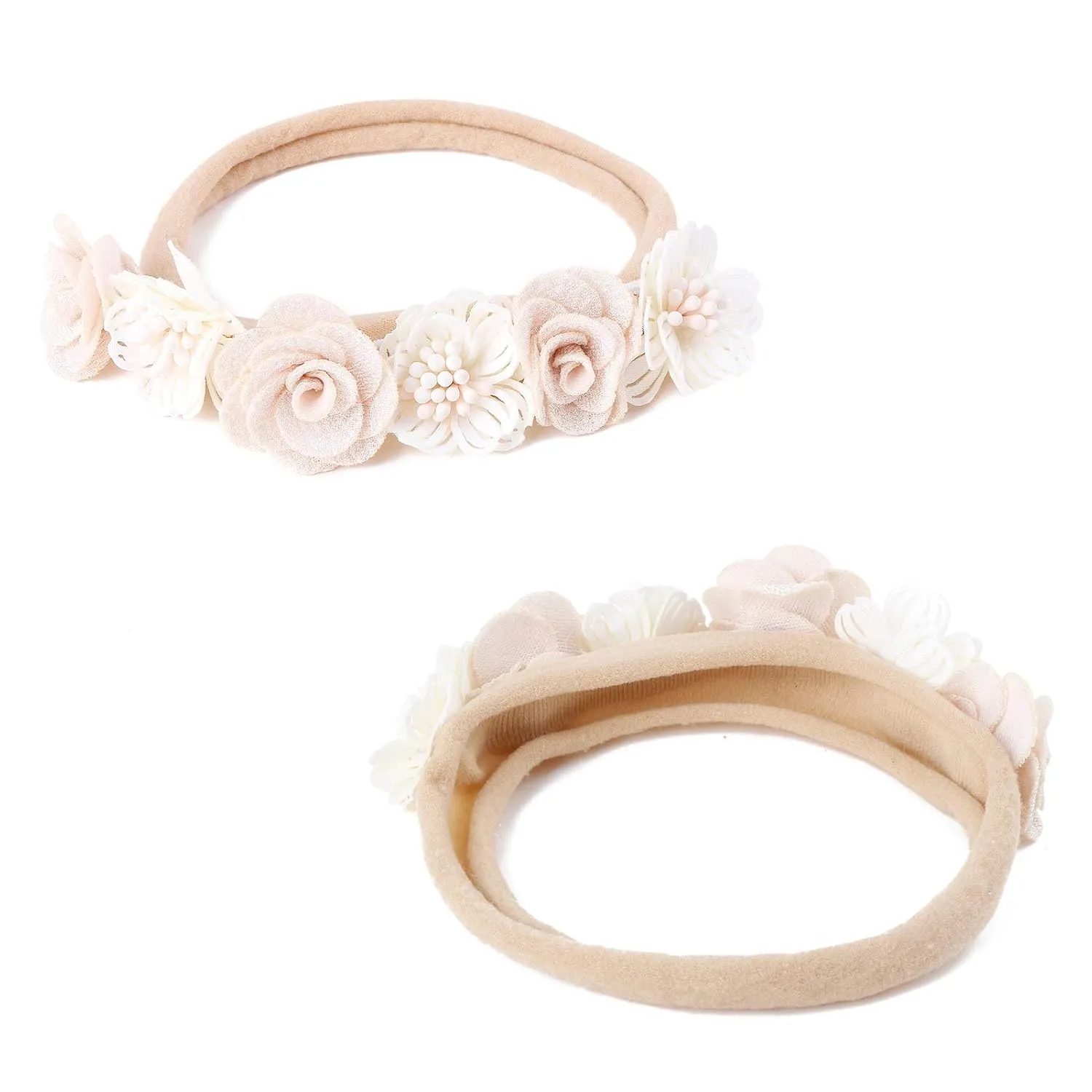 Baby Girl Headbands Nylon Flower Elastic Hairbands 6pcs Hair Accessories Gift for Newborn Infant Toddlers