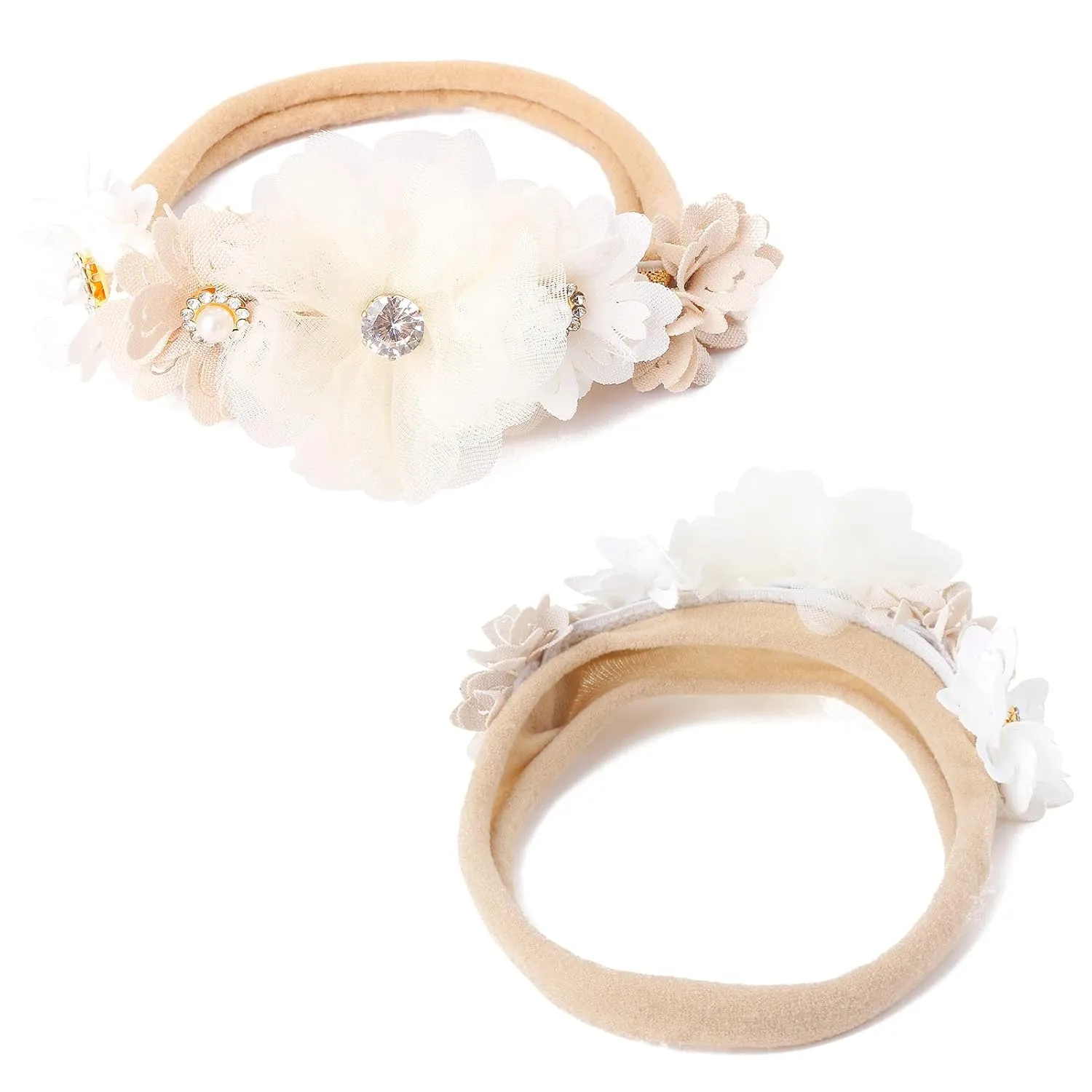 Baby Girl Headbands Nylon Flower Elastic Hairbands 6pcs Hair Accessories Gift for Newborn Infant Toddlers