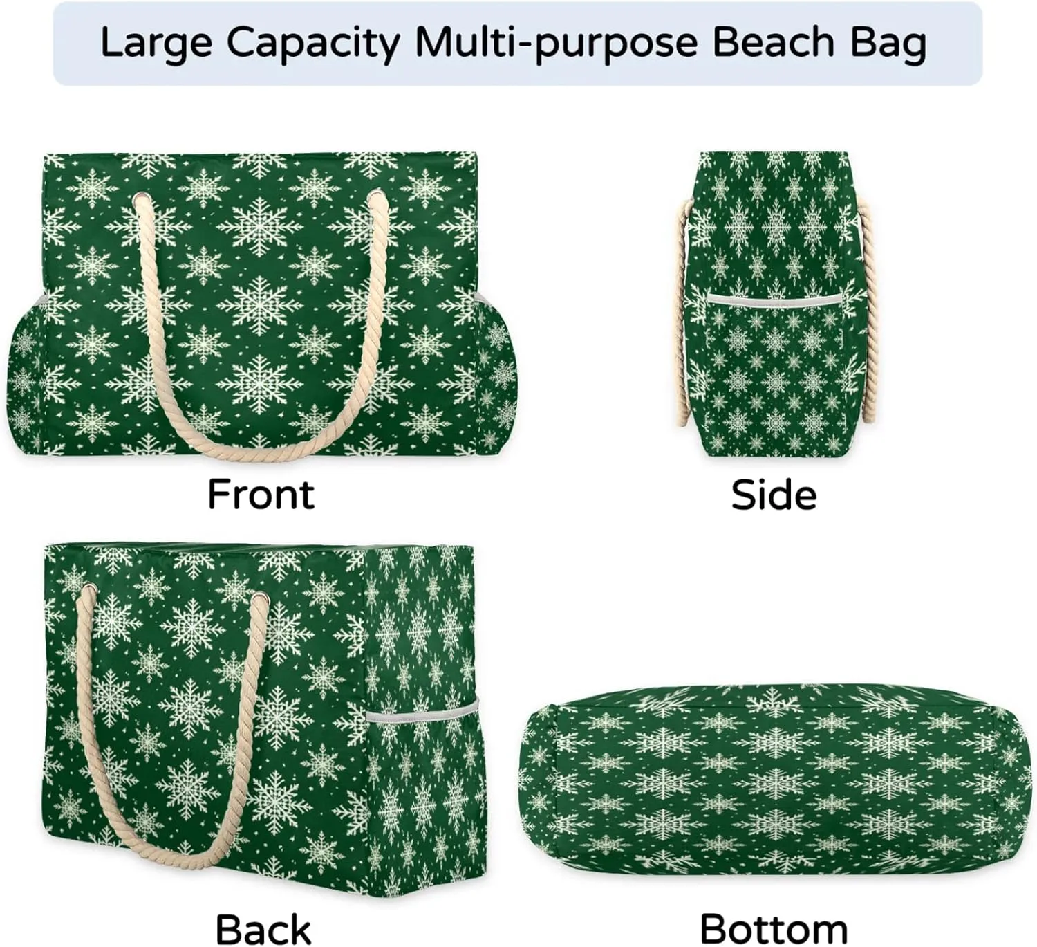 Beach Bags for Women Large Beach Tote Bag, Waterproof Sandproof Swim Pool Bag with Zipper