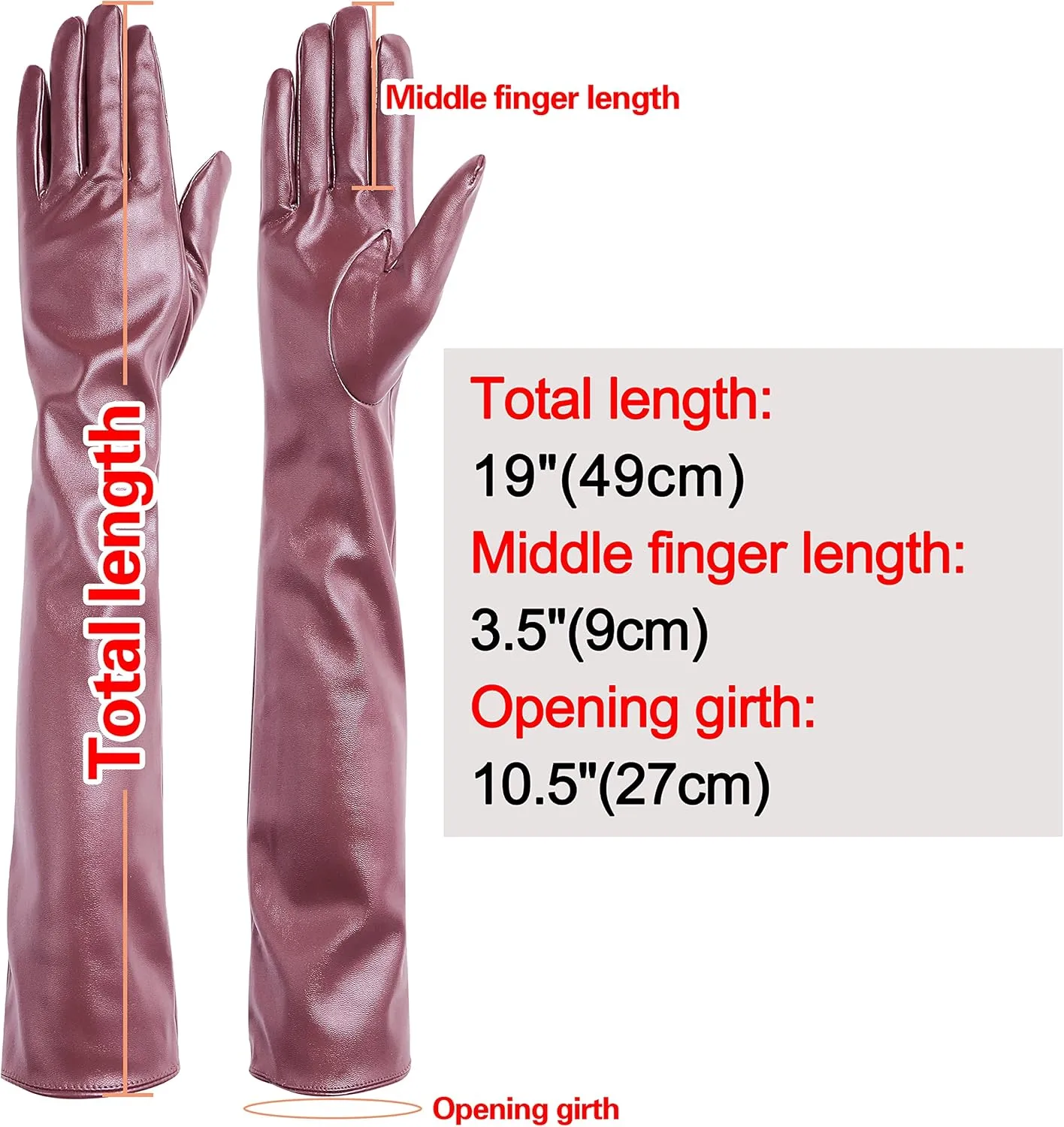 Bellady Long Faux Leather Gloves for Women,Elbow Length Touchscreen Dress Gloves,Cosplay Costume Opera Gloves