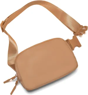 Belt Bag Fanny Packs for Women Crossbody Bags Two-Way Zip Closure Fashion Waist Packs with Adjustable Strap Teen Girl Gifts Trendy Stuff Gifts for Women Teenage Girls(Brown)