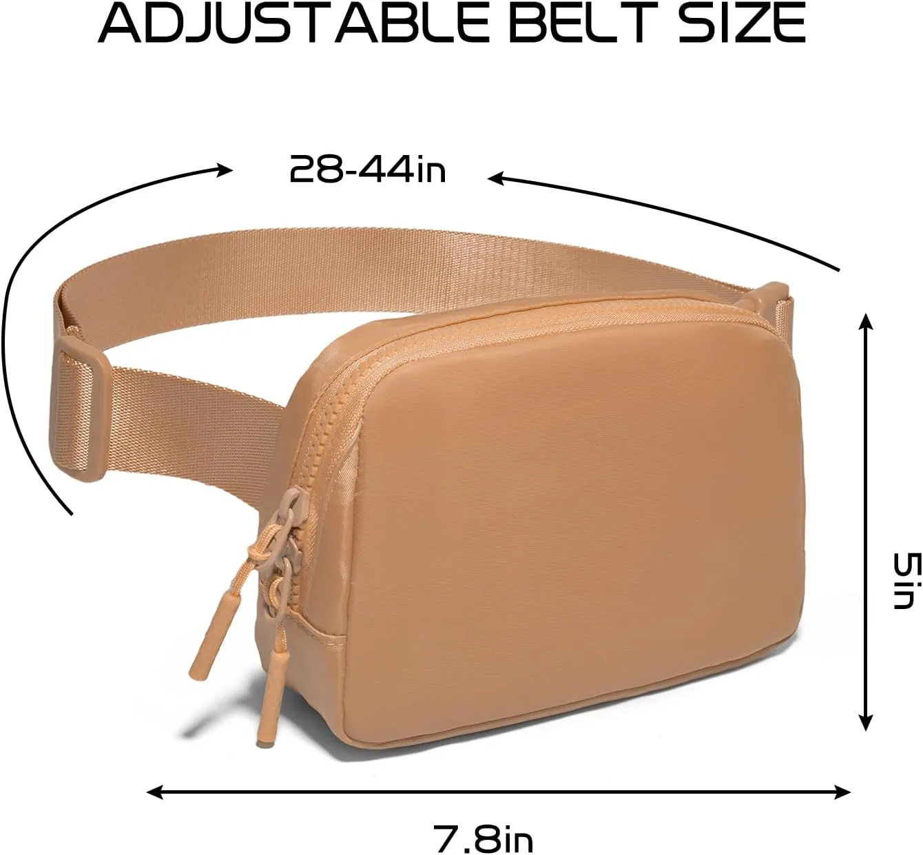 Belt Bag Fanny Packs for Women Crossbody Bags Two-Way Zip Closure Fashion Waist Packs with Adjustable Strap Teen Girl Gifts Trendy Stuff Gifts for Women Teenage Girls(Brown)