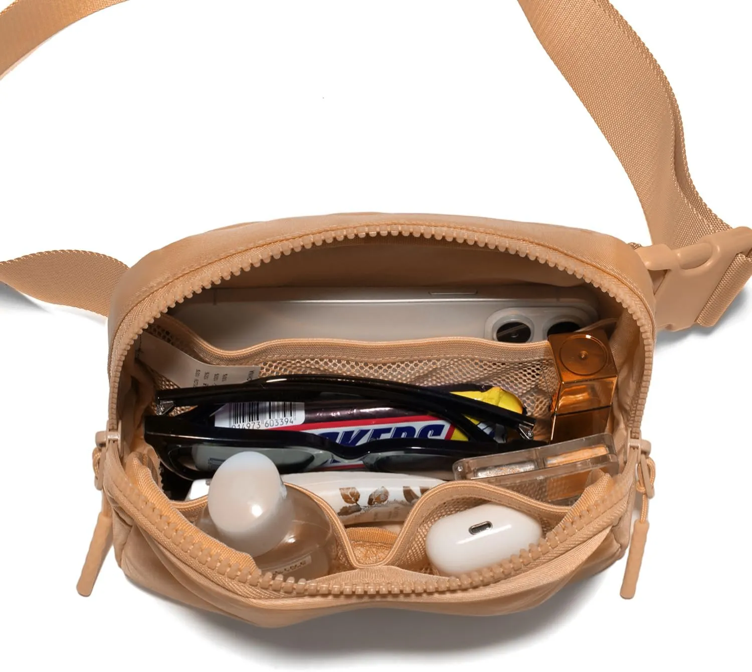Belt Bag Fanny Packs for Women Crossbody Bags Two-Way Zip Closure Fashion Waist Packs with Adjustable Strap Teen Girl Gifts Trendy Stuff Gifts for Women Teenage Girls(Brown)