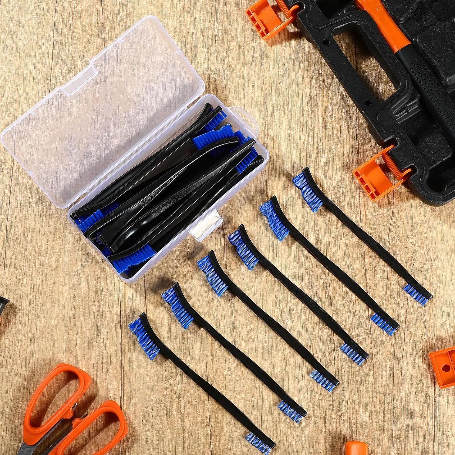 Boao 20 Packs Double-Ended Gun Cleaning Brushes 7 Inch Nylon All Purpose Cleaning Brush with Plastic Handle (Blue)